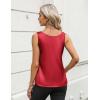 Zeagoo Silk Satin Tank Tops for Women Scoop Neck Sleeveless Camisole Tops 2026 Summer Basic Blouses(Deep Red)