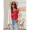 Zeagoo Silk Satin Tank Tops for Women Scoop Neck Sleeveless Camisole Tops 2026 Summer Basic Blouses(Deep Red)
