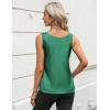 Zeagoo Silk Satin Tank Tops for Women Scoop Neck Sleeveless Camisole Tops 2026 Summer Basic Blouses(Green)