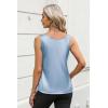 Zeagoo Silk Satin Tank Tops for Women Scoop Neck Sleeveless Camisole Tops 2026 Summer Basic Blouses(Light Blue)