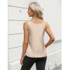 Zeagoo Silk Satin Tank Tops for Women Scoop Neck Sleeveless Camisole Tops 2026 Summer Basic Blouses(Light Champagne)