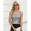 Zeagoo Silk Satin Tank Tops for Women Scoop Neck Sleeveless Camisole Tops 2026 Summer Basic Blouses(Misty Grey)