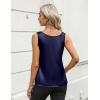 Zeagoo Silk Satin Tank Tops for Women Scoop Neck Sleeveless Camisole Tops 2026 Summer Basic Blouses(Navy Blue)