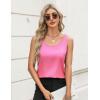 Zeagoo Silk Satin Tank Tops for Women Scoop Neck Sleeveless Camisole Tops 2026 Summer Basic Blouses(Peach Pink)