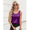 Zeagoo Silk Satin Tank Tops for Women Scoop Neck Sleeveless Camisole Tops 2026 Summer Basic Blouses(Purple)
