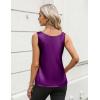 Zeagoo Silk Satin Tank Tops for Women Scoop Neck Sleeveless Camisole Tops 2026 Summer Basic Blouses(Purple)