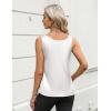 Zeagoo Silk Satin Tank Tops for Women Scoop Neck Sleeveless Camisole Tops 2026 Summer Basic Blouses(White)
