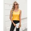 Zeagoo Silk Satin Tank Tops for Women Scoop Neck Sleeveless Camisole Tops 2026 Summer Basic Blouses(Yellow)