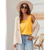 Zeagoo Silk Satin Tank Tops for Women Scoop Neck Sleeveless Camisole Tops 2026 Summer Basic Blouses(Yellow)