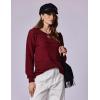 Zeagoo Sweaters for Women Long Sleeve Tops Soft Knit Crew Neck Pullover Sweater Lightweight Crochet 2026 Fall Outfits(A Wine Red)