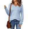 Zeagoo Sweaters for Women Long Sleeve Tops Soft Knit Crew Neck Pullover Sweater Lightweight Crochet 2026 Fall Outfits(Aa Blue)