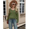 Zeagoo Sweaters for Women Long Sleeve Tops Soft Knit Crew Neck Pullover Sweater Lightweight Crochet 2026 Fall Outfits(Army Green-apricot)