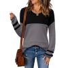 Zeagoo Sweaters for Women Long Sleeve Tops Soft Knit Crew Neck Pullover Sweater Lightweight Crochet 2026 Fall Outfits(Black-gray)