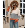 Zeagoo Sweaters for Women Long Sleeve Tops Soft Knit Crew Neck Pullover Sweater Lightweight Crochet 2026 Fall Outfits(Colorblock 278)