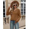 Zeagoo Sweaters for Women Long Sleeve Tops Soft Knit Crew Neck Pullover Sweater Lightweight Crochet 2026 Fall Outfits(Light Brown)