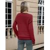 Zeagoo Sweaters for Women Long Sleeve Tops Soft Knit Crew Neck Pullover Sweater Lightweight Crochet 2026 Fall Outfits(Red-black)