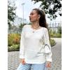Zeagoo Sweaters for Women Long Sleeve Tops Soft Knit Crew Neck Pullover Sweater Lightweight Crochet 2026 Fall Outfits(White)