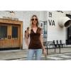 Zeagoo Tank Top for Women Trendy Going Out Tops Sleeveless Shirts Ruched Business Casual Basic Tunic Tops(Brown)