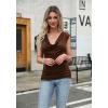 Zeagoo Tank Top for Women Trendy Going Out Tops Sleeveless Shirts Ruched Business Casual Basic Tunic Tops(Brown)