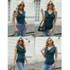 Zeagoo Tank Top for Women Trendy Going Out Tops Sleeveless Shirts Ruched Business Casual Basic Tunic Tops(Dark Cyan)