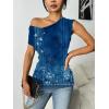 Zeagoo Tank Top for Women Trendy Going Out Tops Sleeveless Shirts Ruched Business Casual Basic Tunic Tops(Floral Blue)