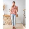 Zeagoo Tank Top for Women Trendy Going Out Tops Sleeveless Shirts Ruched Business Casual Basic Tunic Tops(Floral Orange)
