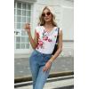 Zeagoo Tank Top for Women Trendy Going Out Tops Sleeveless Shirts Ruched Business Casual Basic Tunic Tops(Floral White)