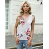 Zeagoo Tank Top for Women Trendy Going Out Tops Sleeveless Shirts Ruched Business Casual Basic Tunic Tops(Floral White)