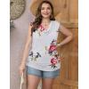 Zeagoo Tank Top for Women Trendy Going Out Tops Sleeveless Shirts Ruched Business Casual Basic Tunic Tops(Floral White)