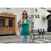 Zeagoo Tank Top for Women Trendy Going Out Tops Sleeveless Shirts Ruched Business Casual Basic Tunic Tops(Jade)