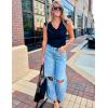Zeagoo Tank Top for Women Trendy Going Out Tops Sleeveless Shirts Ruched Business Casual Basic Tunic Tops(Navy Blue)