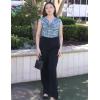Zeagoo Tank Top for Women Trendy Going Out Tops Sleeveless Shirts Ruched Business Casual Basic Tunic Tops(Orange Blue)