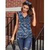 Zeagoo Tank Top for Women Trendy Going Out Tops Sleeveless Shirts Ruched Business Casual Basic Tunic Tops(Orange Blue)
