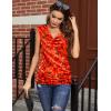 Zeagoo Tank Top for Women Trendy Going Out Tops Sleeveless Shirts Ruched Business Casual Basic Tunic Tops(Orange Painting)