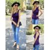 Zeagoo Tank Top for Women Trendy Going Out Tops Sleeveless Shirts Ruched Business Casual Basic Tunic Tops(Purple)