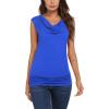 Zeagoo Tank Top for Women Trendy Going Out Tops Sleeveless Shirts Ruched Business Casual Basic Tunic Tops(Royal Blue)