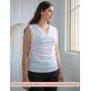 Zeagoo Tank Top for Women Trendy Going Out Tops Sleeveless Shirts Ruched Business Casual Basic Tunic Tops(White)