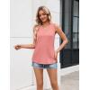 Zeagoo Tank Top for Women V Neck Loose Fit Sleeveless Summer Tops Business Casual Outfits Dressy Blouses Shirts(A – Coral)