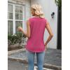 Zeagoo Tank Top for Women V Neck Loose Fit Sleeveless Summer Tops Business Casual Outfits Dressy Blouses Shirts(A – Hot Pink)