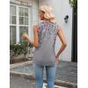 Zeagoo Tank Top for Women V Neck Loose Fit Sleeveless Summer Tops Business Casual Outfits Dressy Blouses Shirts(Floral Grey)