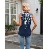 Zeagoo Tank Top for Women V Neck Loose Fit Sleeveless Summer Tops Business Casual Outfits Dressy Blouses Shirts(Floral Navy 103)