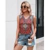 Zeagoo Tank Top for Women V Neck Loose Fit Sleeveless Summer Tops Business Casual Outfits Dressy Blouses Shirts(Floral Red 870)