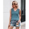 Zeagoo Tank Top for Women V Neck Loose Fit Sleeveless Summer Tops Business Casual Outfits Dressy Blouses Shirts(Leaf-xh363)