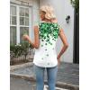 Zeagoo Tank Top for Women V Neck Loose Fit Sleeveless Summer Tops Business Casual Outfits Dressy Blouses Shirts(Lucky Clover Print)