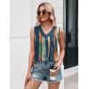 Zeagoo Tank Top for Women V Neck Loose Fit Sleeveless Summer Tops Business Casual Outfits Dressy Blouses Shirts(Multicolor 289)