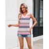 Zeagoo Tank Top for Women V Neck Loose Fit Sleeveless Summer Tops Business Casual Outfits Dressy Blouses Shirts(Striped Pink)