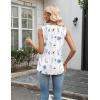 Zeagoo Tank Top for Women V Neck Loose Fit Sleeveless Summer Tops Business Casual Outfits Dressy Blouses Shirts(White Flowers-bf290)