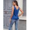 Zeagoo Women 2026 Silk Satin Tank Top Casual V Neck Camisole Blouses Loose Sleeveless Cami Basic Tank Shirt(Blue)