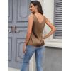 Zeagoo Women 2026 Silk Satin Tank Top Casual V Neck Camisole Blouses Loose Sleeveless Cami Basic Tank Shirt(Brown)