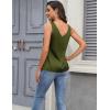 Zeagoo Women 2026 Silk Satin Tank Top Casual V Neck Camisole Blouses Loose Sleeveless Cami Basic Tank Shirt(C-army Green)